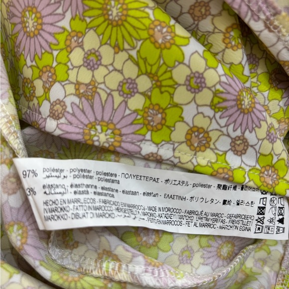 Zara Satin Effect Green & Purple Floral Spaghetti Strap Midi Dress Size L - Picture 7 of 8